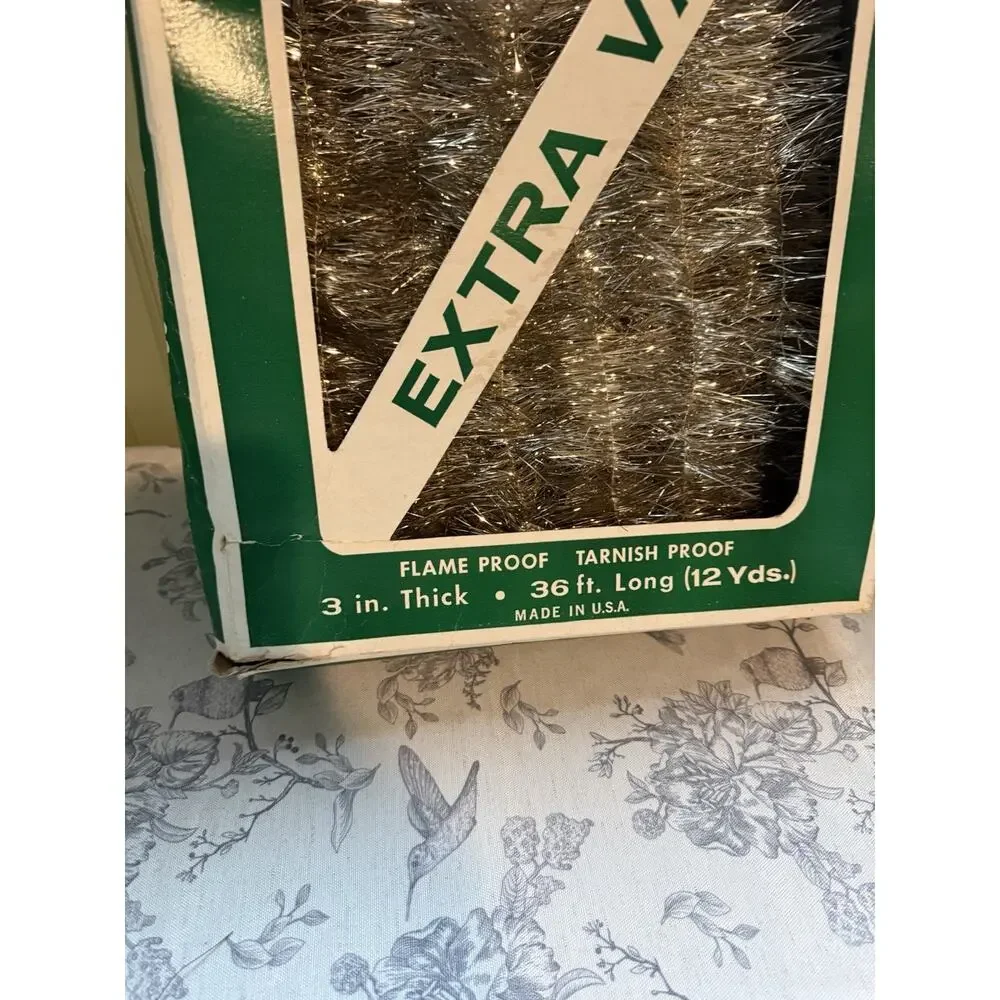 VINTAGE 36 Foot LONG TINSEL GARLAND MR. CHRISTMAS Silver MCM 70s USA Retro Box